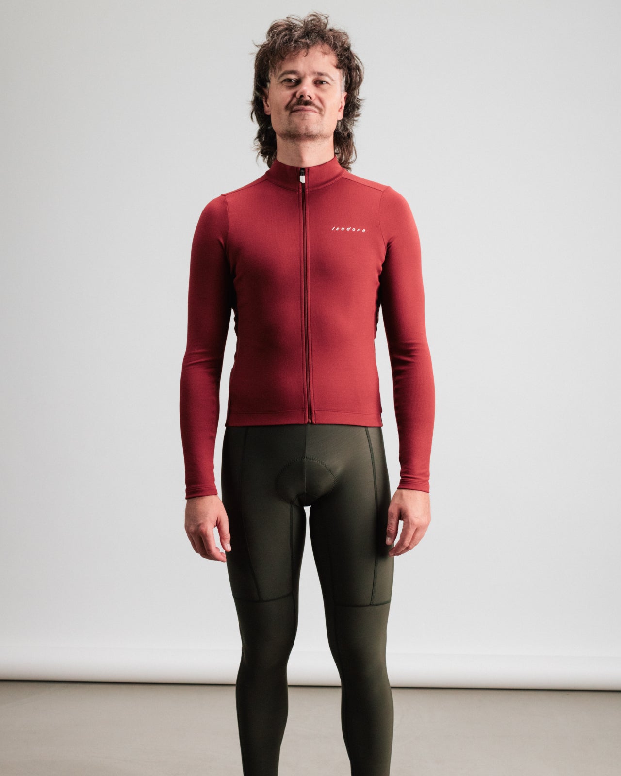 Isadore Debut Merino Long Sleeve Jersey in Ruby Wine, view 3