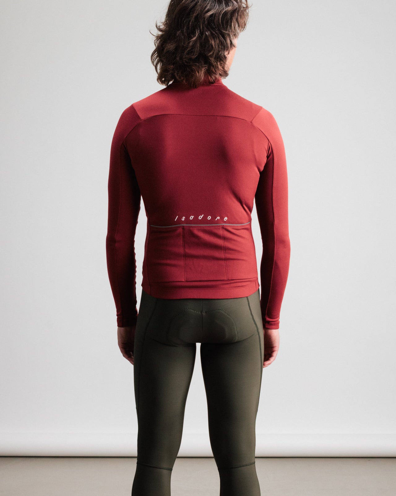 Isadore Debut Merino Long Sleeve Jersey in Ruby Wine, view 6
