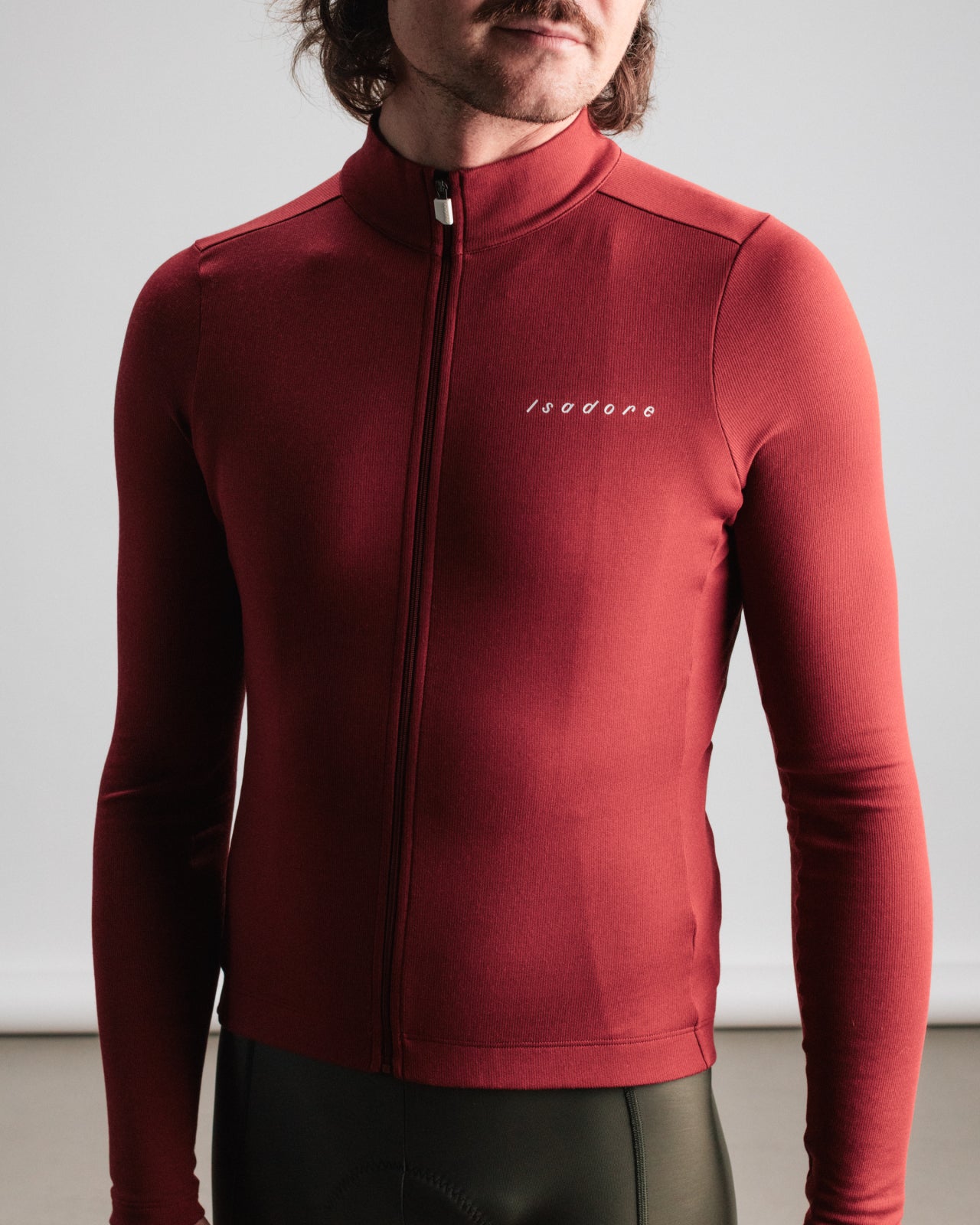 Isadore Debut Merino Long Sleeve Jersey in Ruby Wine, view 2