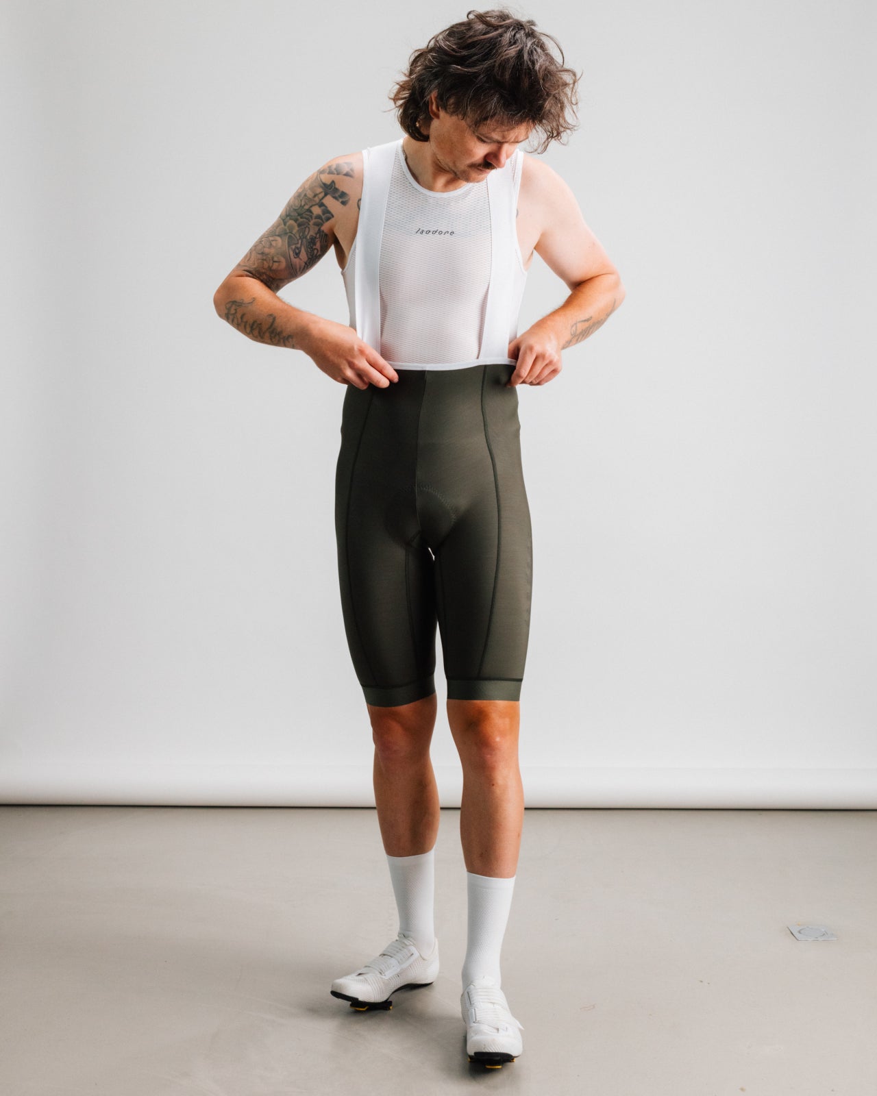 Isadore Debut Thermal Bib Shorts in Olive Green