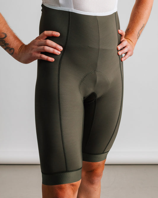 Isadore Debut Thermal Bib Shorts in Olive Green
