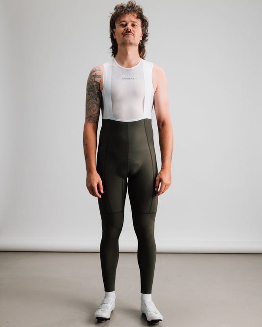 Isadore Debut Thermal Tights in Olive Green