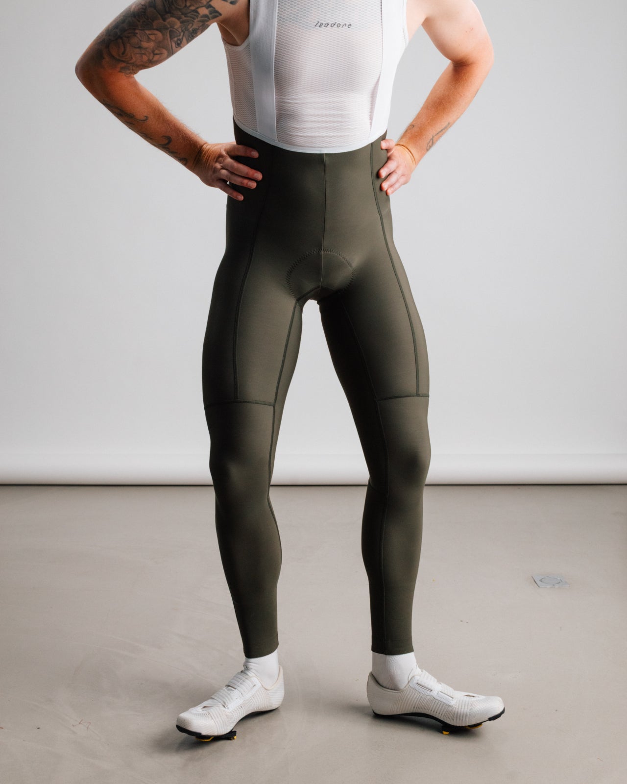 Isadore Debut Thermal Tights in Olive Green