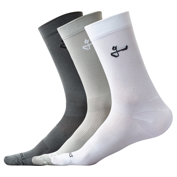 Givelo G-Socks (3 Pairs) in Dark Grey Light Grey White – DSTNC