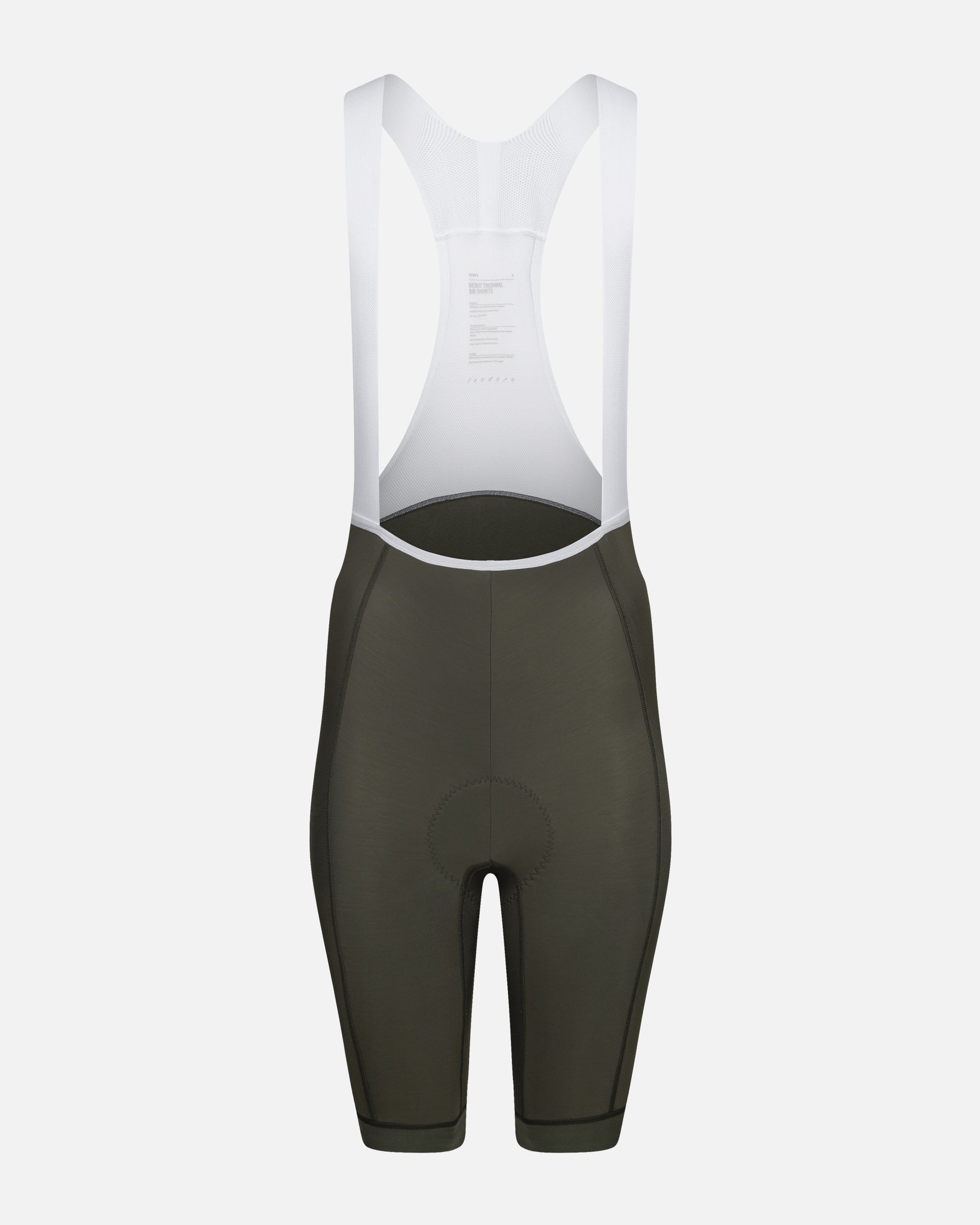 Debut Thermal Bib Shorts Olive Green flat product view