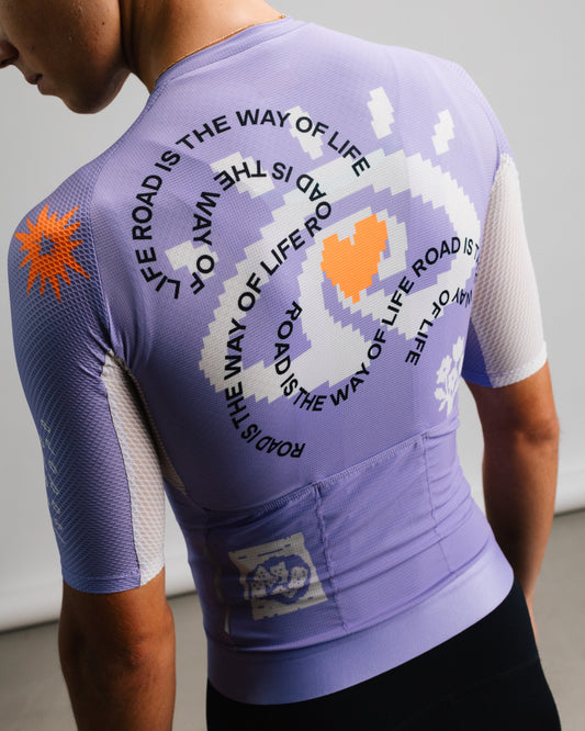 Isadore x La Machine Jersey in Violet Tulip, view 3