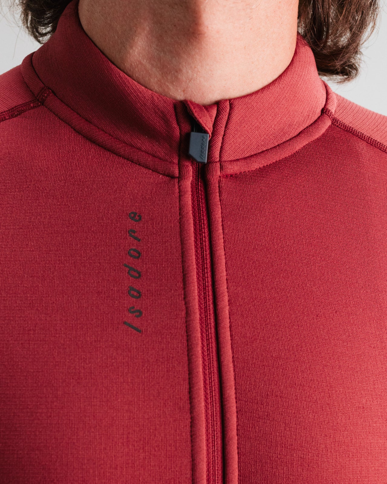 Isadore Signature Merino Tech Long Sleeve Jersey in Burnt Russet, view 3