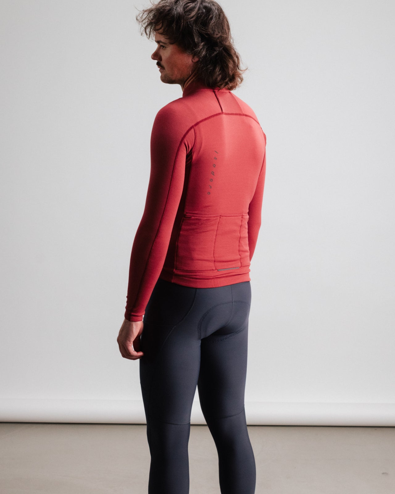 Isadore Signature Merino Tech Long Sleeve Jersey in Burnt Russet, view 4