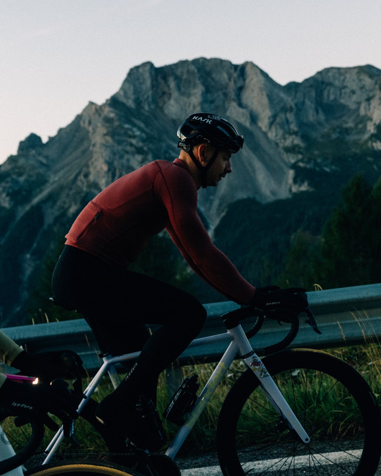 Isadore Signature Merino Tech Long Sleeve Jersey in Burnt Russet, view 10