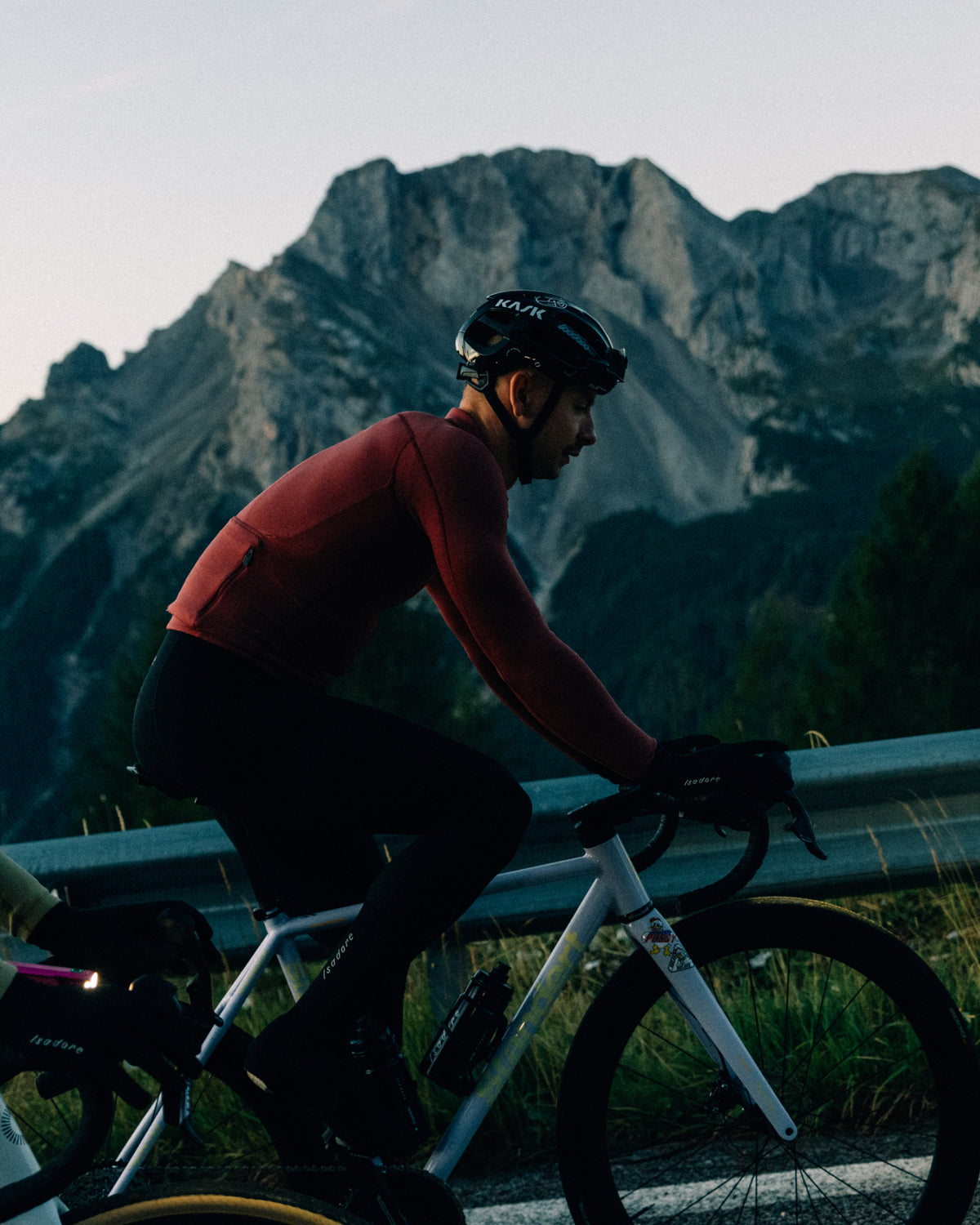 Isadore Signature Merino Tech Long Sleeve Jersey in Burnt Russet, view 10