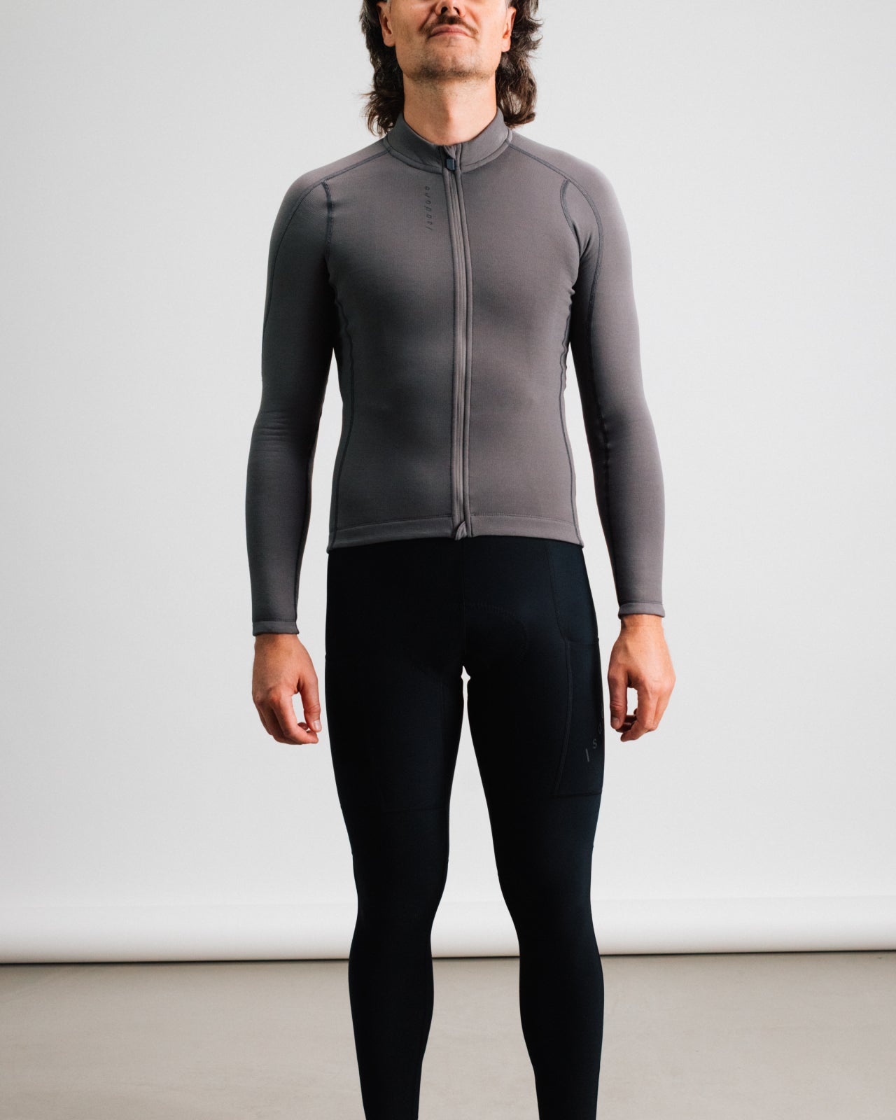 Isadore Signature Merino Tech Long Sleeve Jersey in Dark Core, view 8