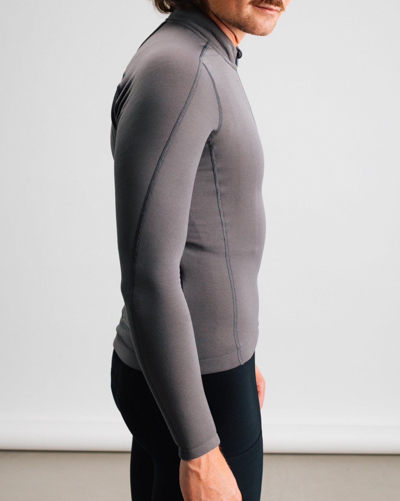 Isadore Signature Merino Tech Long Sleeve Jersey in Dark Core, view 3