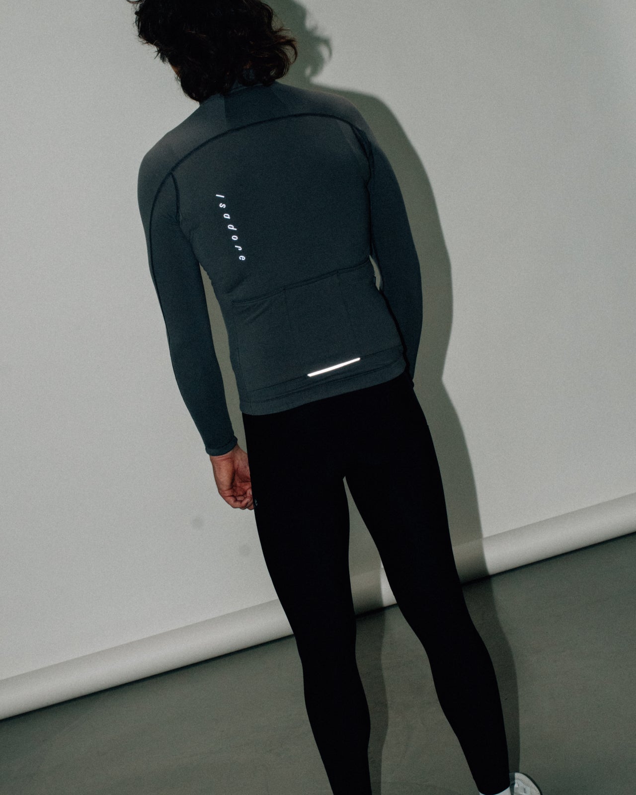Isadore Signature Merino Tech Long Sleeve Jersey in Dark Core, view 7