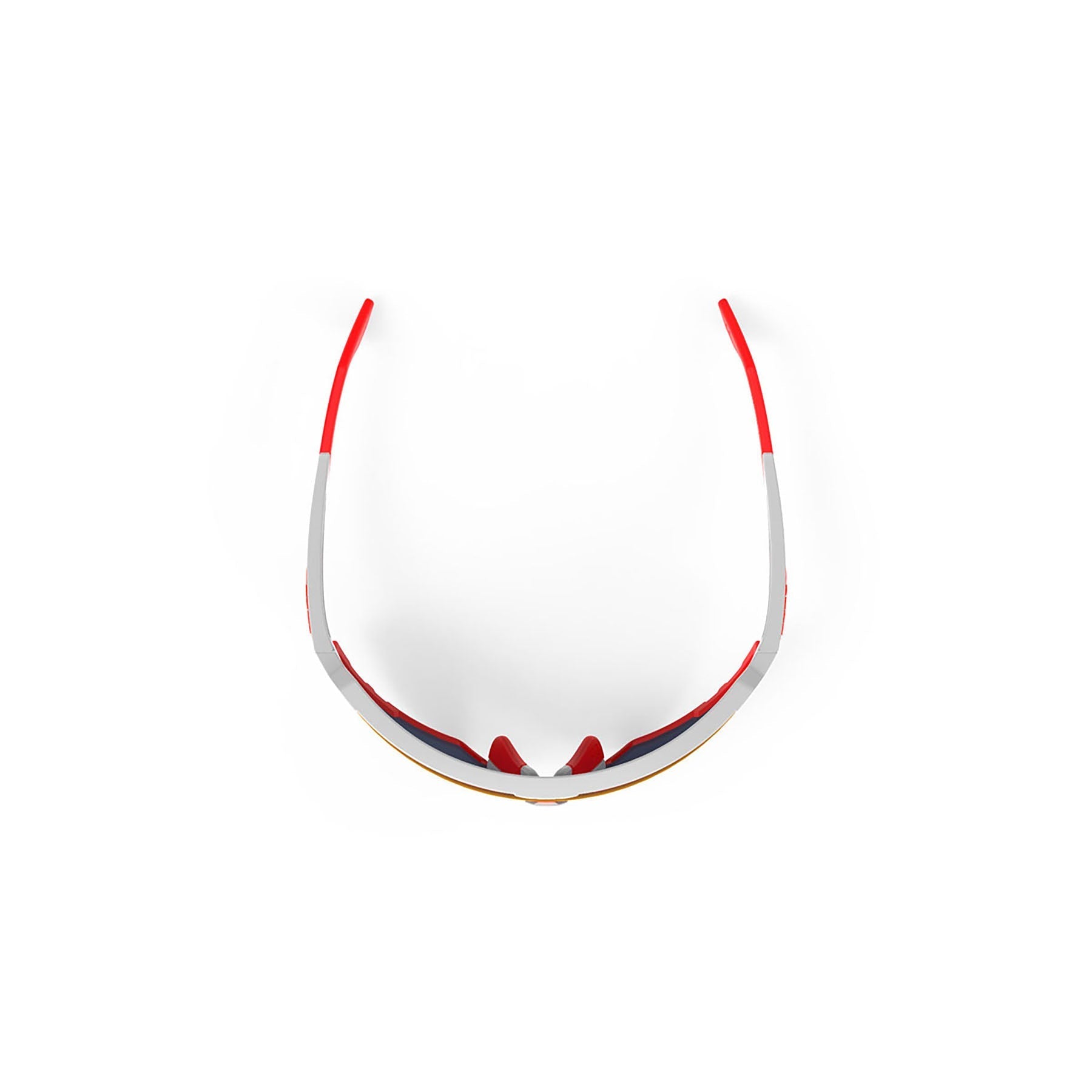Rudy Project running and cycling sport sunglasses#color_defender-white-gloss-frame-and-multilaser-red-lenses-red-bumpers