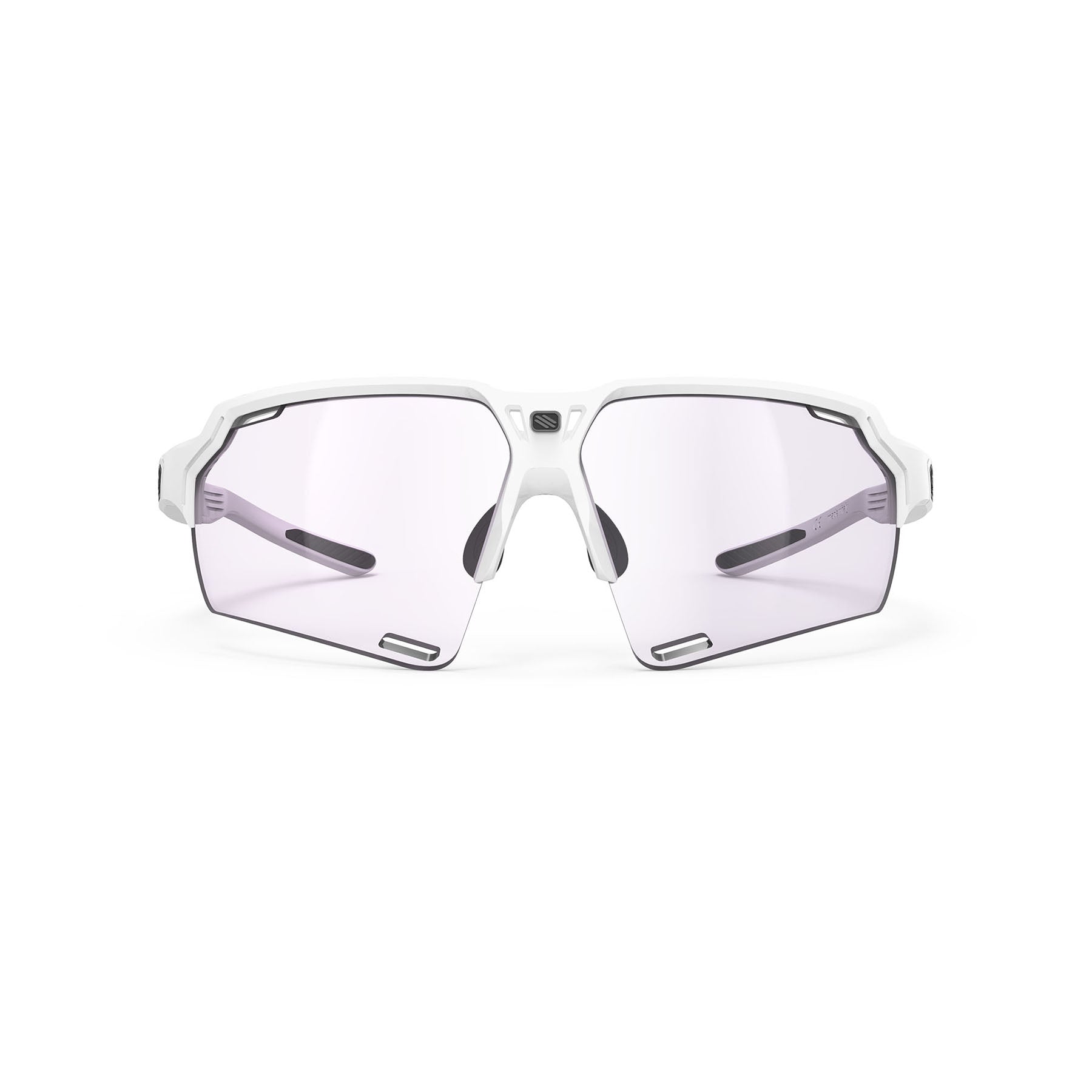 Rudy Project running and cycling sport prescription sunglasses#color_deltabeat-white-gloss-frame-with-impactx-photochromic-2-laser-purple-lenses