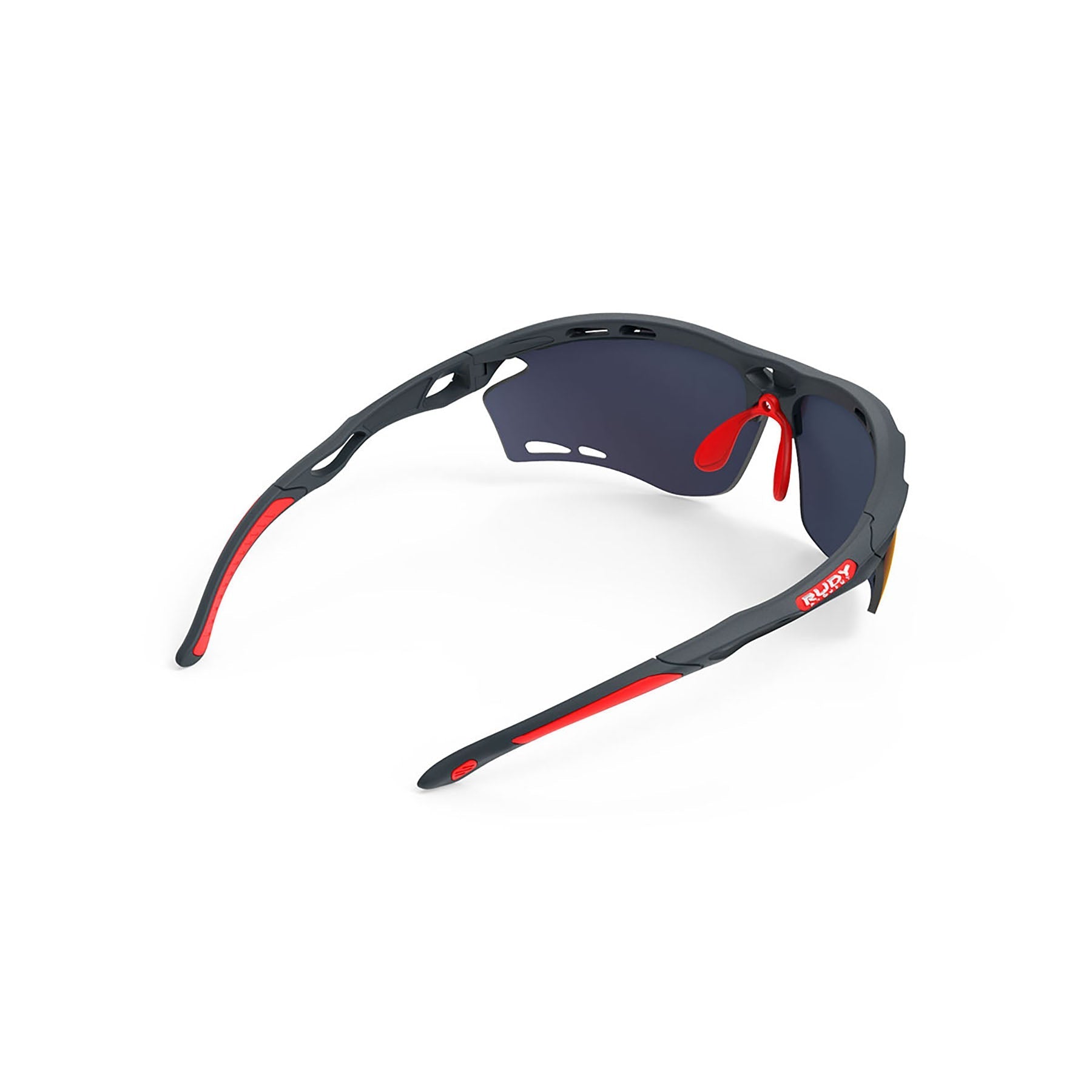 Rudy Project Propulse running and cycling sport prescription sunglasses#color_propulse-charcoal-matte-frame-and-multilaser-red-lenses