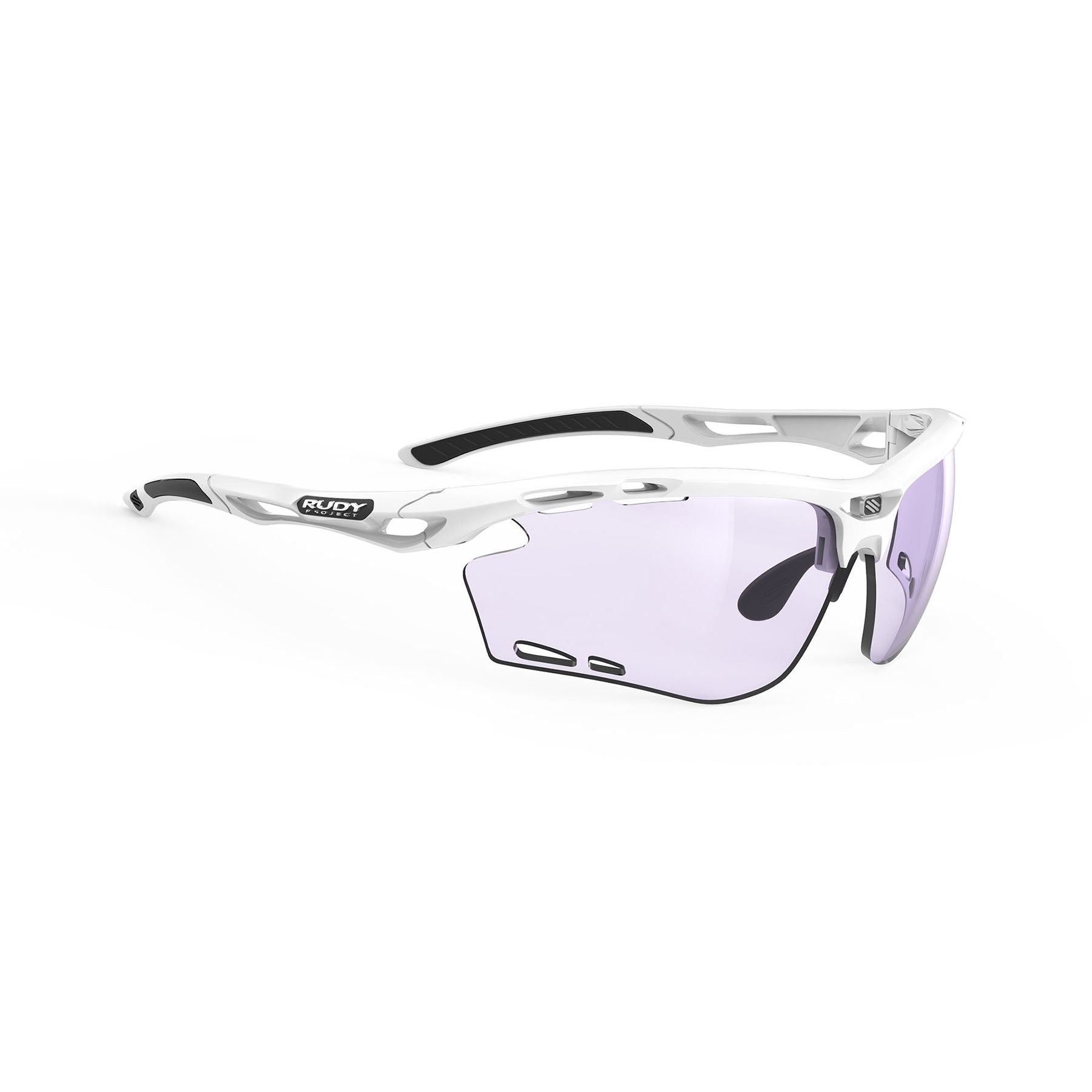Rudy Project Propulse running and cycling sport prescription sunglasses#color_propulse-white-gloss-frame-with-impactx-photochromic-2-laser-purple-lenses