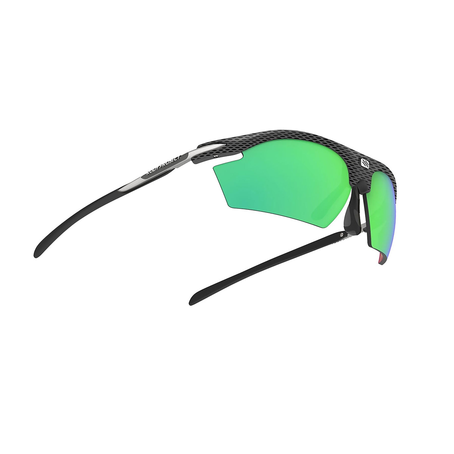 Rudy Project prescription ready sportrx running and cycling sunglasses#color_rydon-carbon-frame-and-polar-3fx-hdr-multilaser-green-lenses