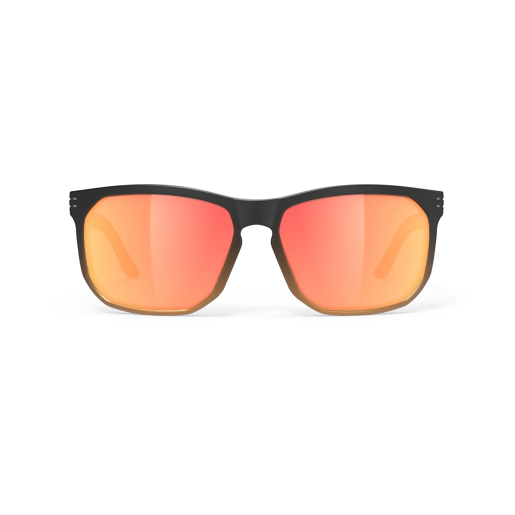 Rudy Project Soundrise lifestyle and beach prescription sunglasses#color_soundrise-black-fade-bronze-matte-with-multilaser-orange-lenses