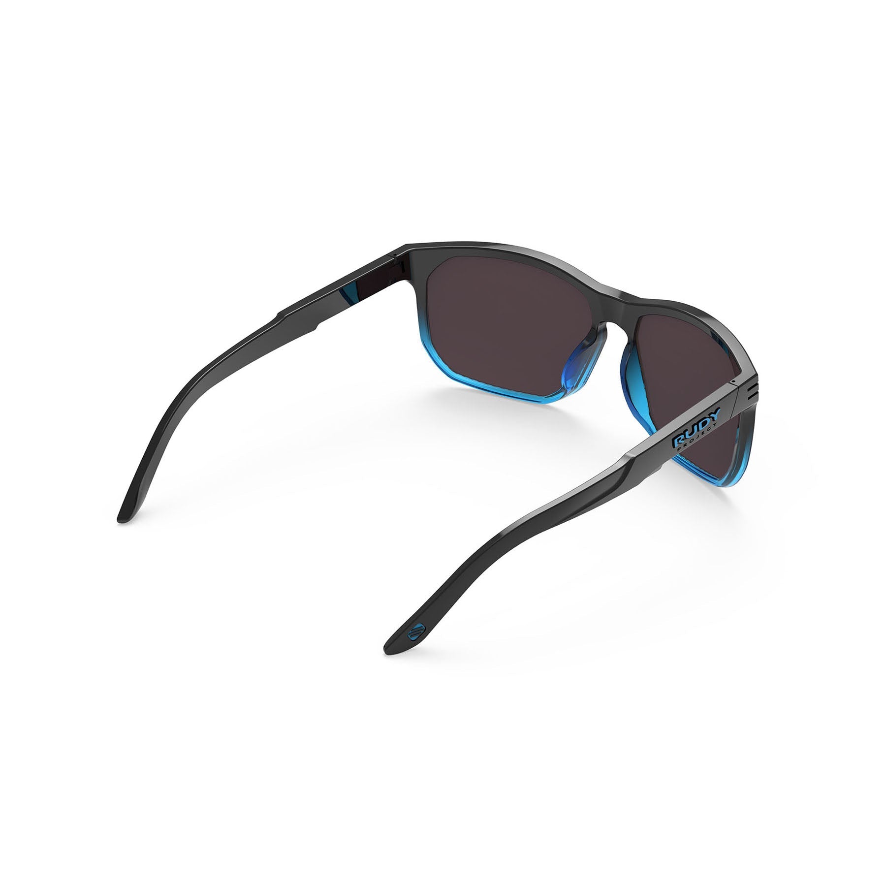 Rudy Project Soundrise lifestyle and beach prescription sunglasses#color_soundrise-black-fade-crystal-azur-gloss-with-multilaser-ice-lenses