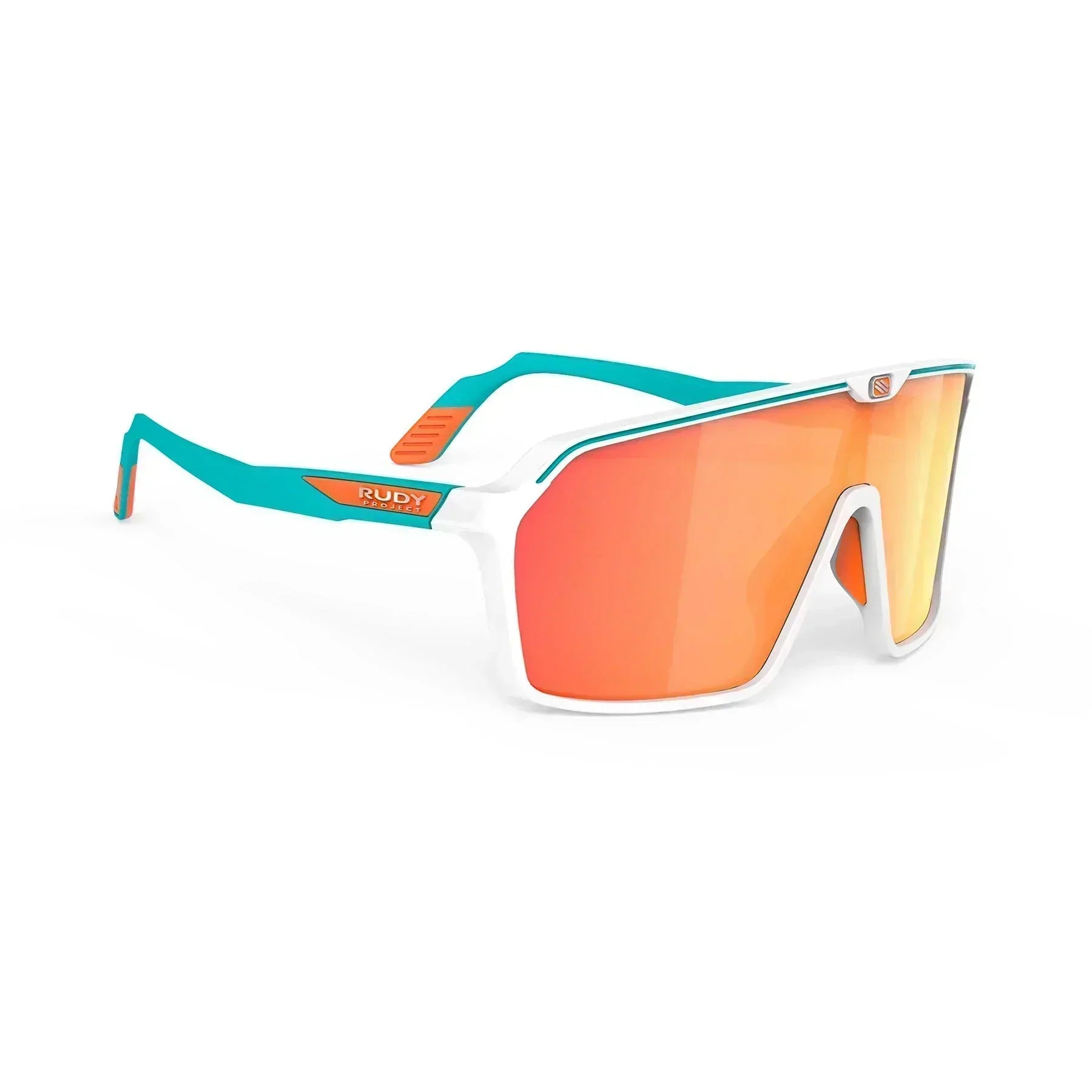 Rudy Project Spinshield running and cycling sport sunglasses#color_spinshield-white-and-water-matte-with-multilaser-orange-lenses