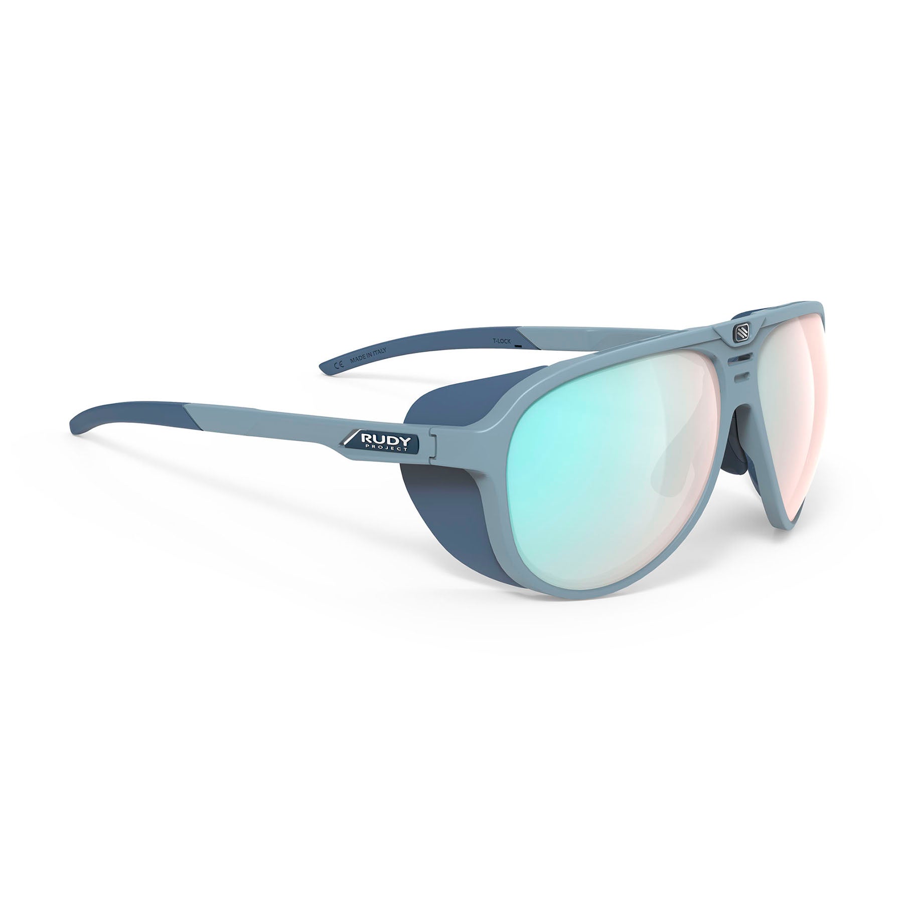 Rudy Project Stardash prescription hiking and glacier sport sunglasses#color_stardash-glacier-matte-with-multilaser-osmium-lenses